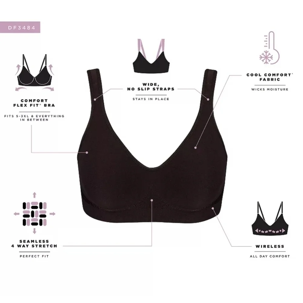 Bali® Comfort Revolution® ComfortFlex Fit® Full-Coverage Wireless Bra 3484 L